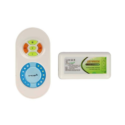 [CL8702] Led Controller Dimmer CCT 2 Canali Color Temperature Adjustable Led Controller Telecomando RF 12V 24V 12A