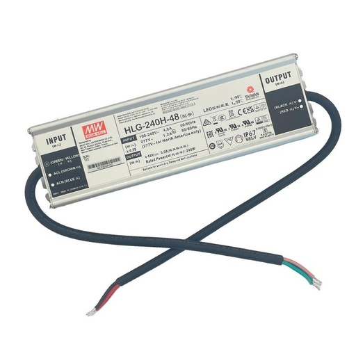 [MW-HLG-240H-48] MW MEAN WELL HLG-240H-48 Alimentatore Led Driver IP67 240W 48V 5A Input 220V e 110V