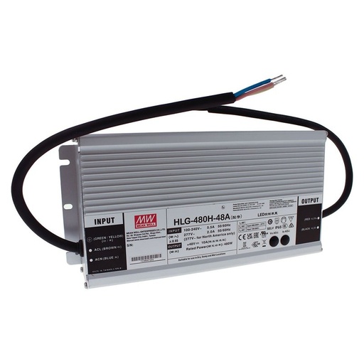 [MW-HLG-480H-48A] MW MEAN WELL HLG-480H-48A Alimentatore IP67 480W 48V 10A Input 220V e 110V