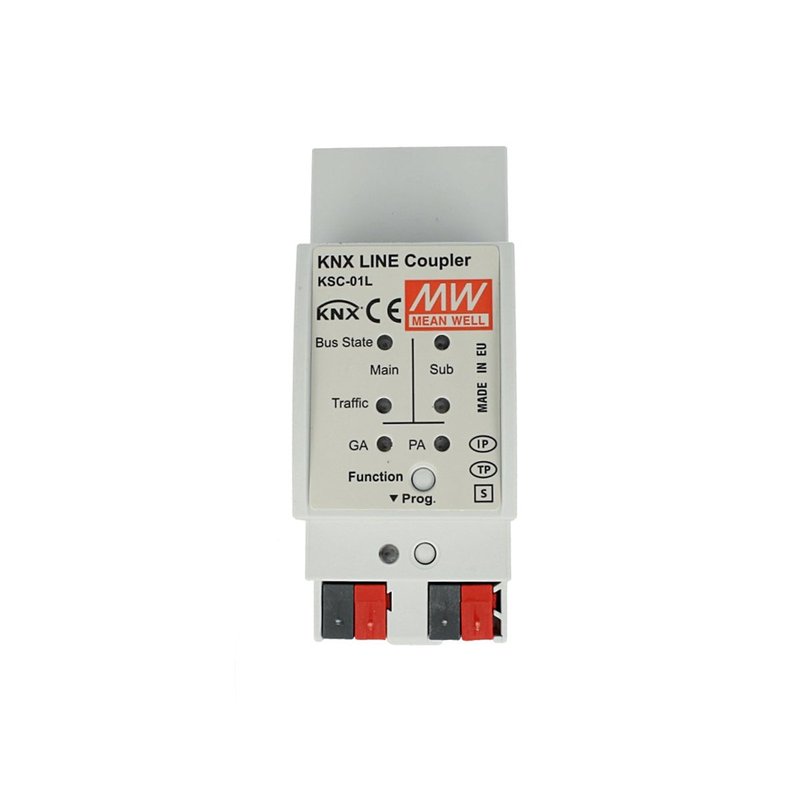 [KNX-KSC-01L] MW MEAN WELL KSC-01L Accoppiatore di Linea Area KNX Konnex TP Media Coupler Repeater Per Guida DIN Binario