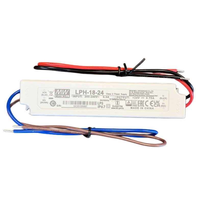 [MW-LPH-18-24] MW MEAN WELL LPH-18-24 Alimentatore 18W 24V 0,75A IP67