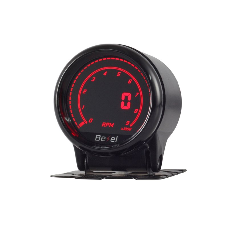 [LCD5205] Manometro Digitale LCD Contagiri RPM Gauge 52mm 12V Auto Doppio Ingresso Alimentazione 10 Colori Remote Controllo Bottone