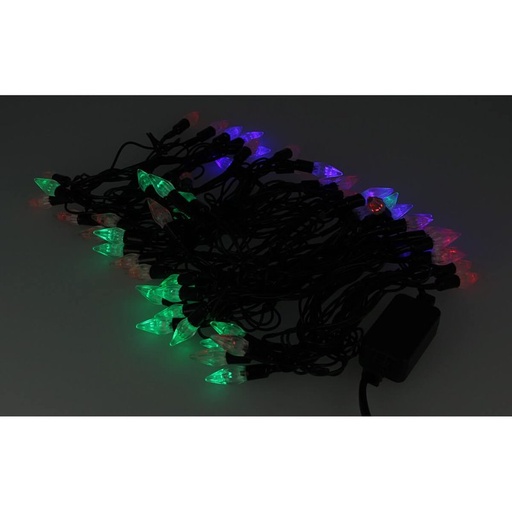 [AA9995] Mini Lucciole 60 Led Multicolori RGB Forma Punta di Frecca Goccia Pioggia Per Natale Festa Decorativa Filo Nero 8,8 metri Uso Interno CS31064