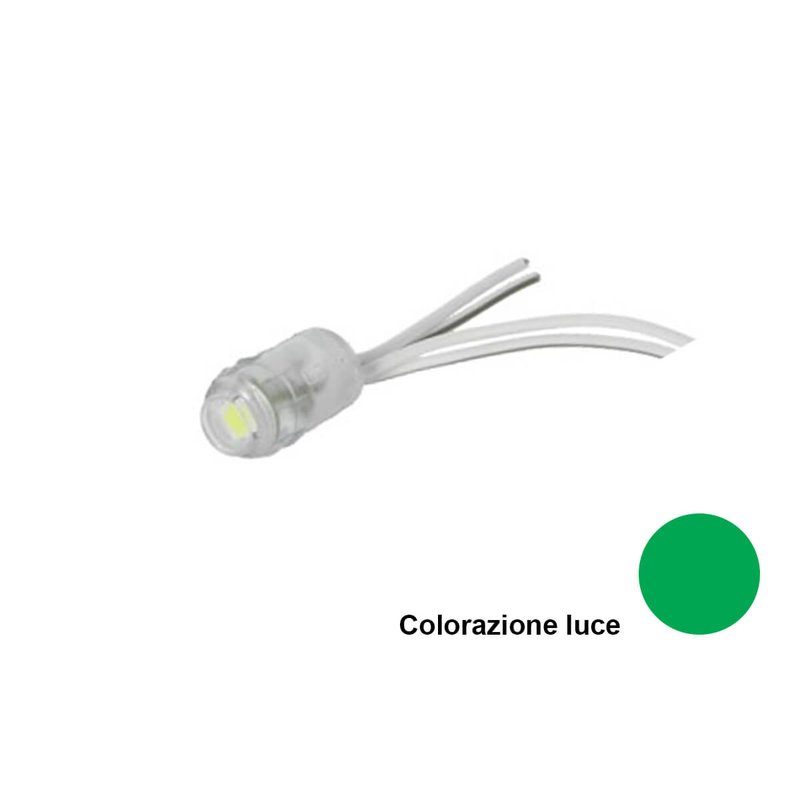 [ML0101V] Modulo Bottone LED Da Incasso 1 SMD 5050 Colore Verde 12V IP68 120 Gradi SKU-5140