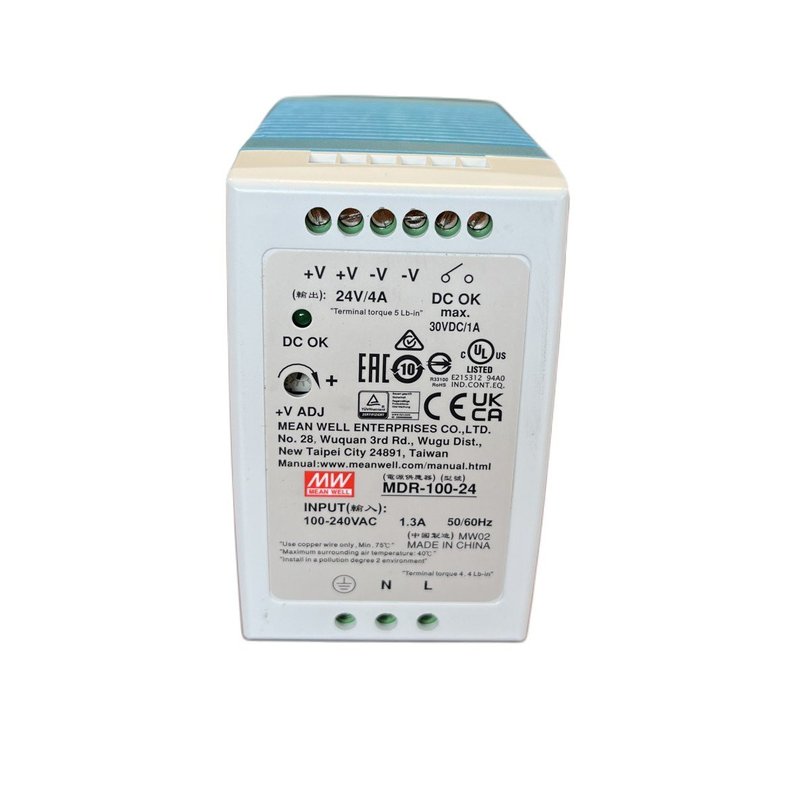 [MW-MDR-100-24] MW MEAN WELL MDR-100-24 Alimentatore Guida DIN 100W 24V 4A Input 220V e 110V