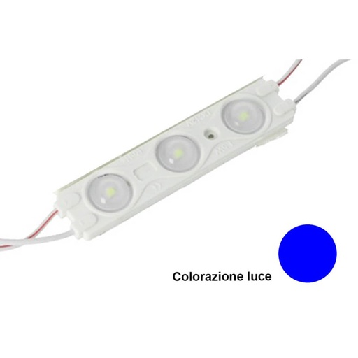 [ML0303B] Modulo Mattone LED 3 SMD 2835 Colore Blue 12V IP67 Con Lente Ingrandimento 160 Gradi SKU-5127