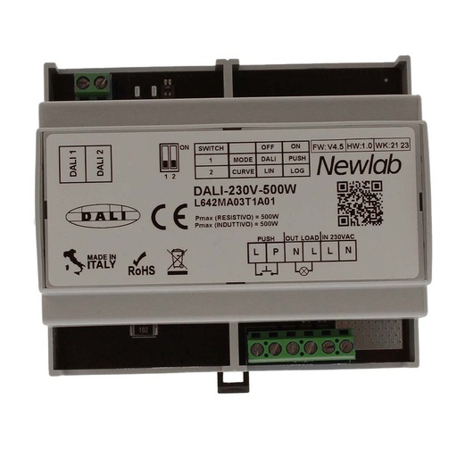 [NL-PUSH-230V-500W] NEWLAB PUSH-230V-500W Led Dimmer Taglio di Fase Da Guida DIN Con Ingresso Pulsante 110V 220V Max 500W