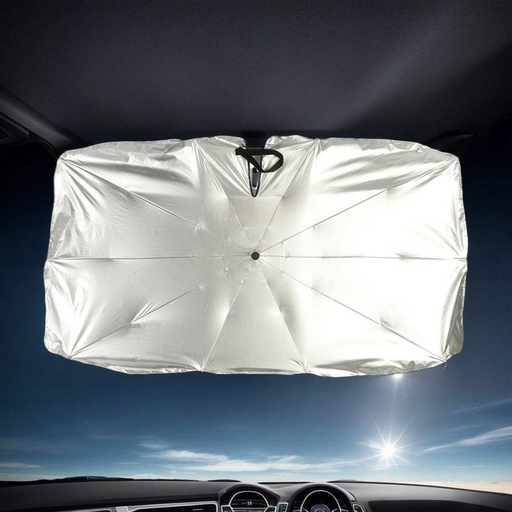 [PT702517] Ombrello Parasole Auto per Parabrezza Apertura Su Specchio Retrovisiore Taglia Grande 140X79cm