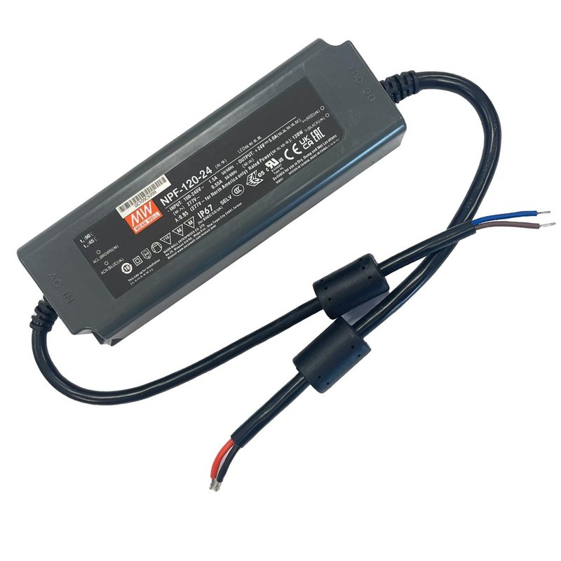 [MW-NPF-120-24] MW MEAN WELL NPF-120-24 Alimentatore Trasformatore IP67 120W 24V 5A Input 220V e 110V