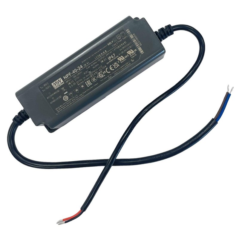 [MW-NPF-40-24] MW MEAN WELL NPF-40-24 Alimentatore Trasformatore IP67 40W 24V 1,67A Input 220V e 110V