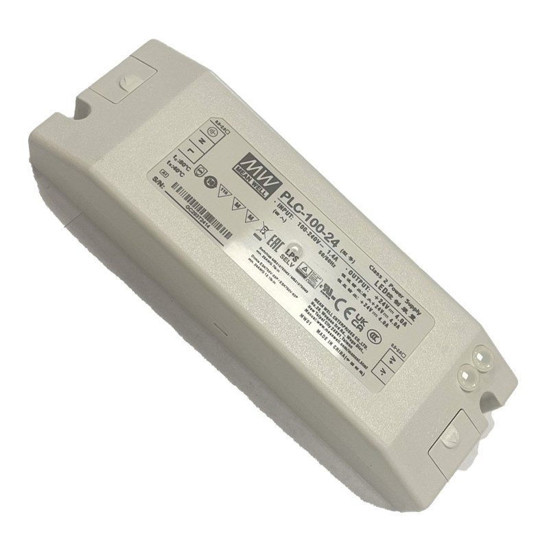 [MW-PLC-100-24] MW MEAN WELL PLC-100-24 Alimentatore 24V 4A 100W Con Scatola Chiusa In Plastica Input 220V e 110V