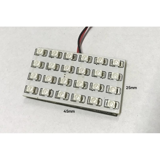 [ABC518R] Pannello Plafoniera Lampada Led 12V 2,5W Con 24 Smd 3528 Colore Rosso 45X25mm