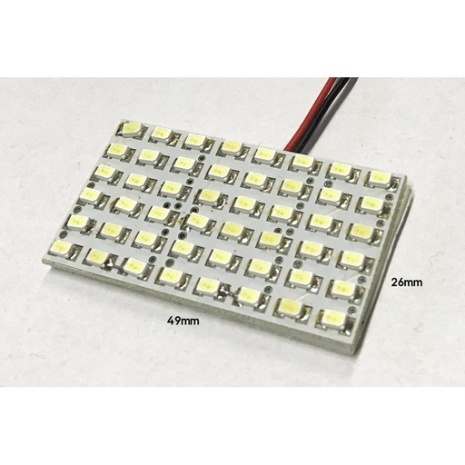 [ABC518F] Pannello LED 12V rosso 5W, 48 SMD 3014, 49x26mm con biadesivo
