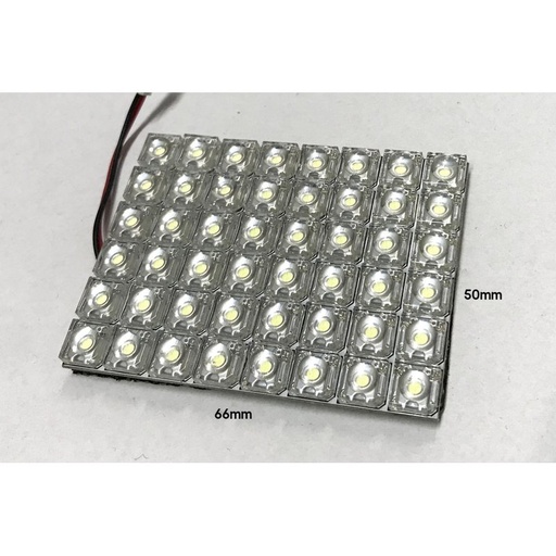[ABC454R] Pannello LED 12V rosso 5W, 48 LED F5 Flux, plafoniera adesiva per abitacolo