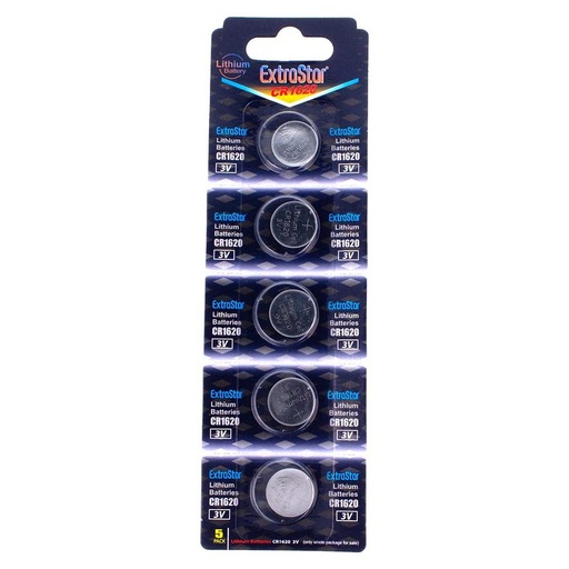 [DUCR1620] Pila Batteria A Bottone CR1620 3V Confezione Da 5 Pile