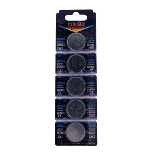 [DUCR2430] Pila Batteria A Bottone Extrastar CR2430 3V Confezione Da 5 Pile