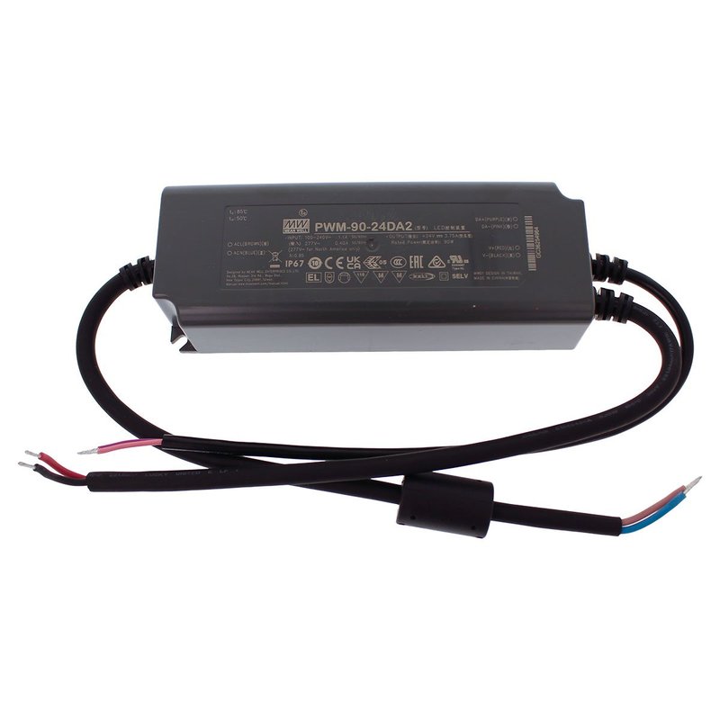 [MW-PWM-90-24DA2] MW MEAN WELL PWM-90-24DA2 Alimentatore Led Dimmerabile DALI e DALI-2 90W 24V 3,75A IP67 Input 220V e 110V