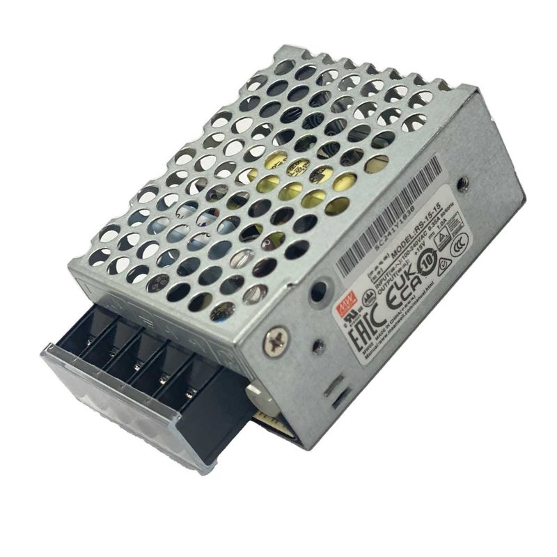 [MW-RS-15-15] MW MEAN WELL RS-15-15 Alimentatore CV 15W 15V 1A IP20 Input 220V e 110V