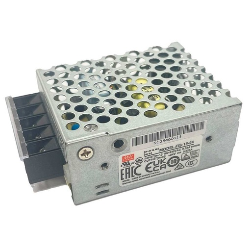 [MW-RS-15-24] MW MEAN WELL RS-15-24 Alimentatore CV 15W 24V 0,625A IP20 Input 220V e 110V