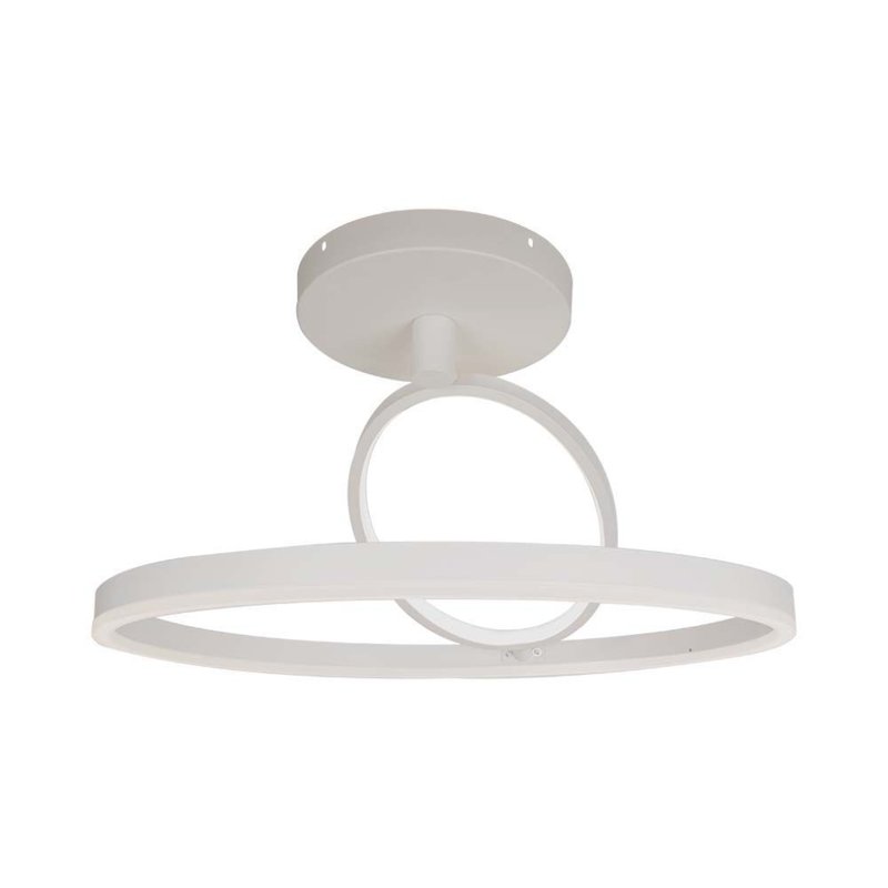 [LP14985N] Plafoniera Lampadario LED 37W 4000lm Doppio Anelli Incrociate Colore Bianco D495mm 4000K SKU-14985