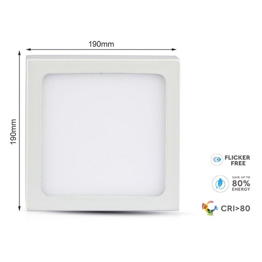 [LP4418N] Plafoniera Pannello Led Slim Montaggio a Plafone Quadrato 190X190X24mm 18W 4000K SKU-4920