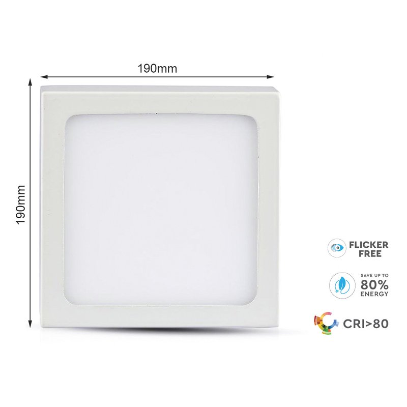 [LP4418F] Plafoniera Pannello Led Slim Montaggio a Plafone Quadrato 190X190X24mm 18W 6400K SKU-4921