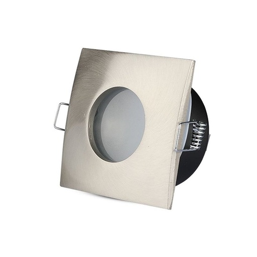 [CL4425] Porta Faretto Led GU10 MR16 Incasso Quadrato Colore Nichel Satinato Impermeabile IP54 SKU-3616