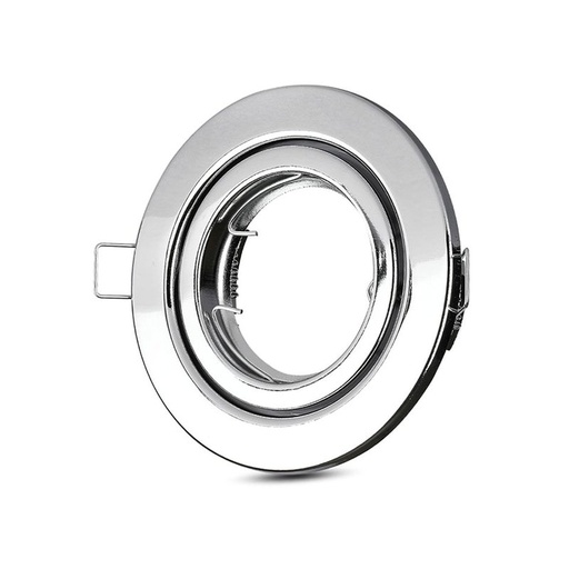 [CL0000Z] Porta Faretto Led GU10 MR16 Rotondo Con Molla Colore Cromato Orientabile Spotlight Fitting SKU-3471