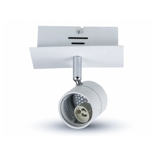 [LP1001] Portafaretto Da Soffitto Esterno Per 1 Testa Lampada Led GU10 Orientabile Colore Bianco SKU-3617
