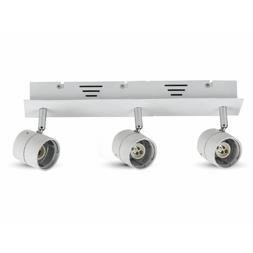 [LP1003] Portafaretto Da Soffitto Esterno Per 3 Teste Lampade Led GU10 Orientabile Colore Bianco SKU-3619