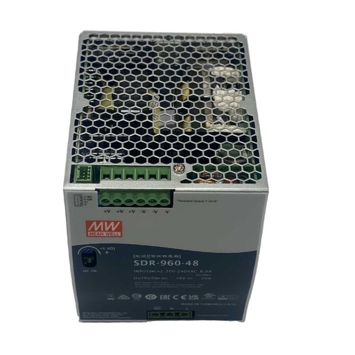 [MW-SDR-960-48] MW MEAN WELL SDR-960-48 Alimentatore DIN RAIL 960W 48V 20A Per Automazione Industriale Input 220V 110