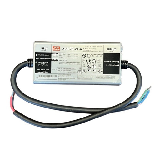 [MW-XLG-75-24-A] MW MEAN WELL XLG-75-24-A Alimentatore IP67 75W 24V 3,1A Input 220V 110V