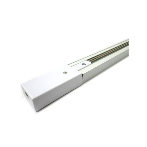 [CB0070] Binario Monofase Completa Da 1 Metro Colore Bianco Per Faro Led A Binario Monofase, Testa di Alimentazione Inclusa