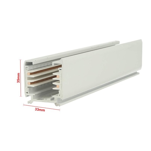 [CB40103] Solo Binario Guida Trifase Quadrato Da 3 Metri Colore Bianco Per Controllare 3 Gruppi Di Fari Led Nella Stessa Barra Da Soffitto O A Sospensione