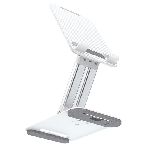 [AC880326-01] Supporto tablet universale girevole 360° bianco, stand in alluminio fino a 12,9''
