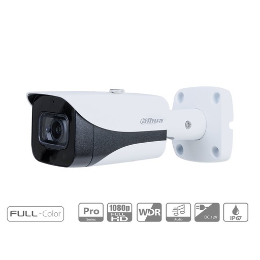 [HAC-HFW2249EP-A] Telecamera Analogica Bullet 1080P 2MP Full Color Starlight 120dB True WDR 3DNR Ottica Fissa 3.6mm IP67 DC12V HDCVI Carcassa Plastica DAHUA HAC-HFW2249EP-A