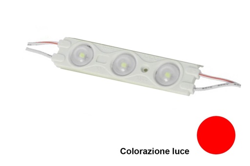 [ML0303R] Modulo Mattone LED 3 SMD 2835 Colore Rosso 12V IP67 Con Lente Ingrandimento 160 Gradi SKU-5126