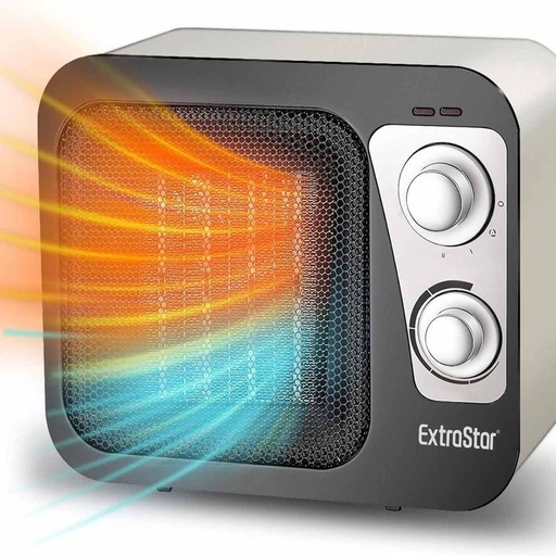 [AB906HW] Termoventilatore ceramico 1800W bianco, 2 livelli riscaldamento, compatto e sicuro