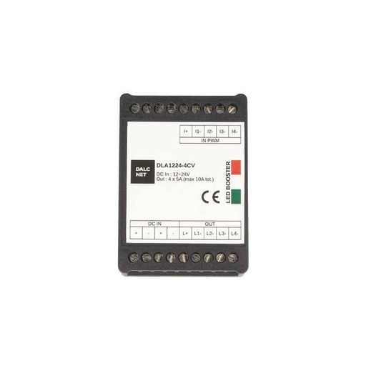 [CL9247] DLA1224-4CV Booster Amplificatore PWM 4 Canali 12V 24V 10A