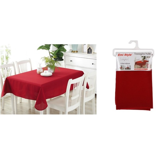 [AB322285] Tovaglia HULE Impermeabile Colore Vino Rosso Rettangolare 120X140cm