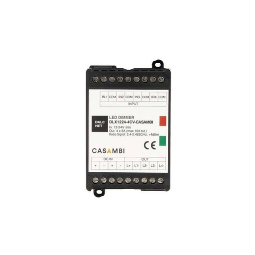 [CL9978] DLX1224-4CV-CASAMBI Led Dimmer Bluetooth APP Casambi 4 Canali RGB RGBW