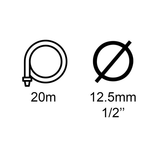 [AG081220] Tubo Irrigazione Retinato 1/2" 12,5 mm 20 m 3 Strati PVC 30 Bar