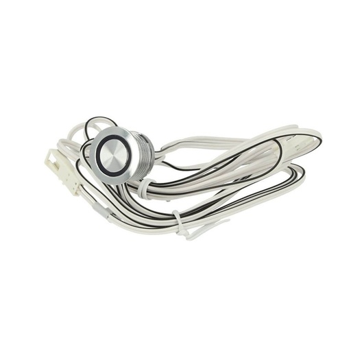 [CL2297] Interruttore Led Dimmer Touch Da Incasso Colore Alluminio Con Led Blue Memoria 12V 24V 2A Foro 18mm Per Mobile Armadio Anta Cucina