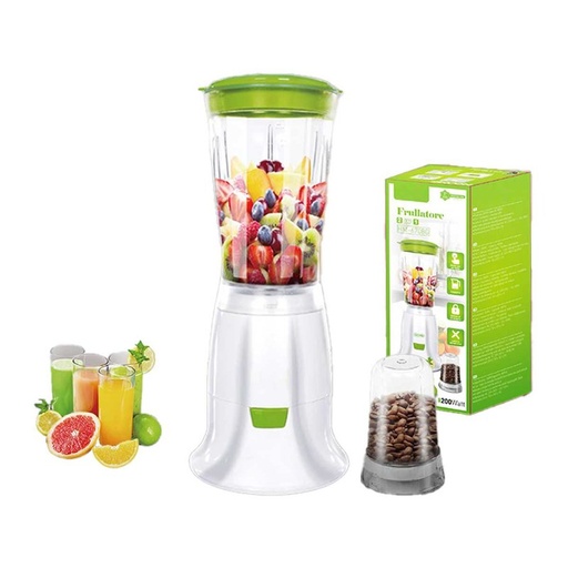 [HO388324] Frullatore Maccinacaffe 2 in 1 Capacita 400mL 170W con Lame in Acciaio Inox Base Antiscivolo Colore Verde