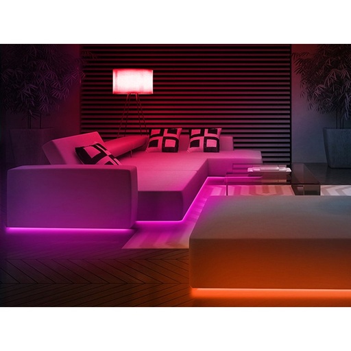 [SLG1221RGB] Bobina 100M Striscia Led 220V RGB IP65 Passo 12mm 12W/M Tagliabile 100cm Doppia Fila 120 smd 5050/m