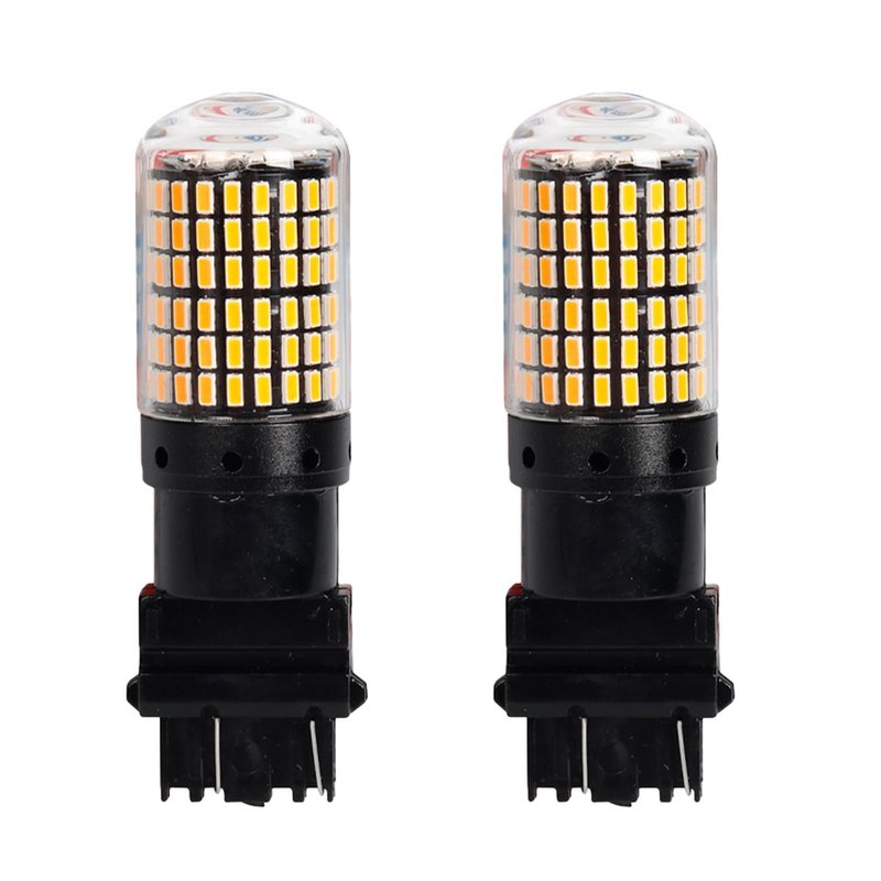 [PT200539X2] 2 Pezzi 3157 T25 P27/7W 65mm Lampade LED Auto Camion 12V 24V Canbus 144 SMD 3014 300lm 10W/3W Gialla Ambra
