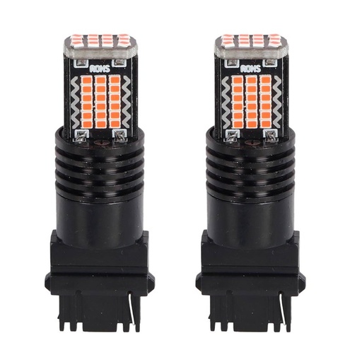 [PT200536X2] 2 Pezzi LED 3157 T25 P27/W 54mm Lampade Auto Camion 12V 24V Canbus 48 SMD 2016 300lm 3.5W Mono Filamento Giallo Ambra