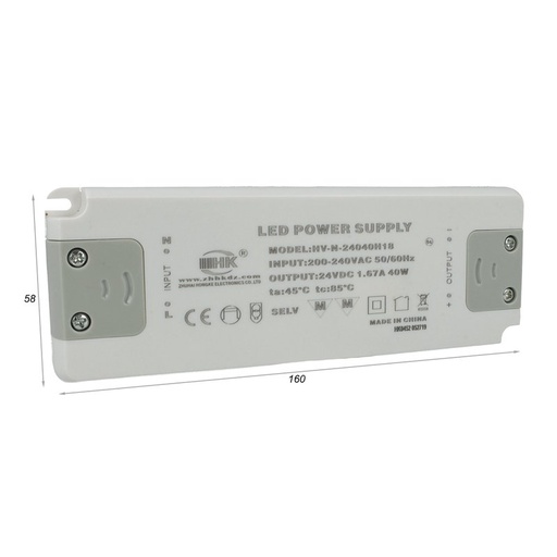 [CV8240] Alimentatore Trasformatore CV 40W 24V 1,67A Super Slim Solo 19mm Spessore