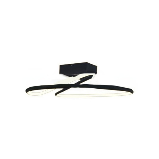 [LP6926] Plafoniera Lampadario LED 20W 2130LM Design Moderno Rotondo Spirale D250X130mm Colore Nero 4000K SKU-6926