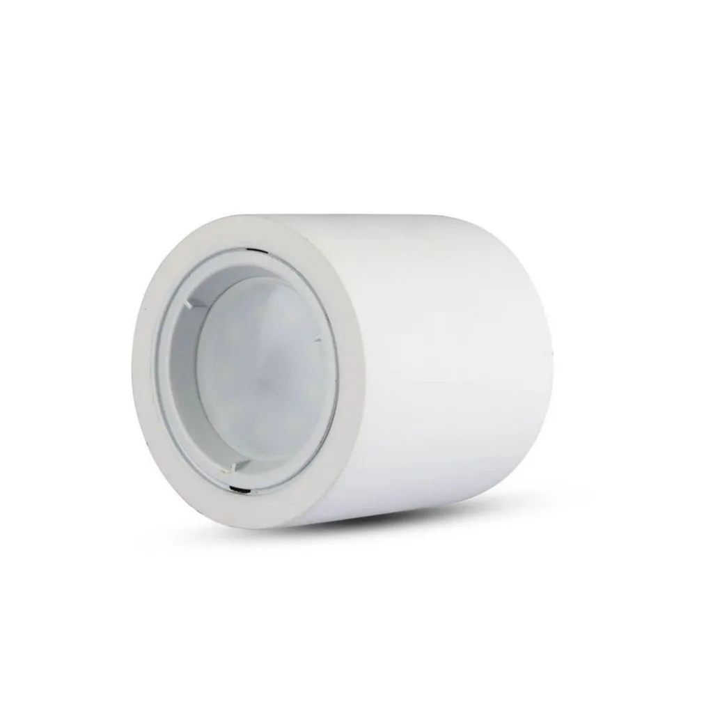 [CL0071] Portafaretto Da Soffitto Rotondo In Gesso Verniciabile Per Lampade GU10 Con Anello In Alluminio Bianco SKU-3667